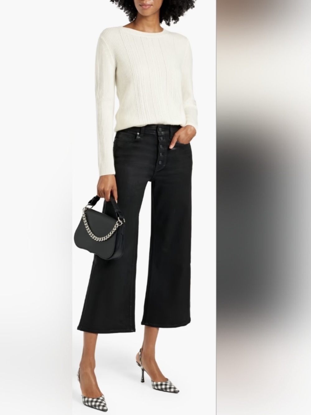 Paige ANESSA EXPOSED Button FLY-BLACK FOG LUXE COATING jeans